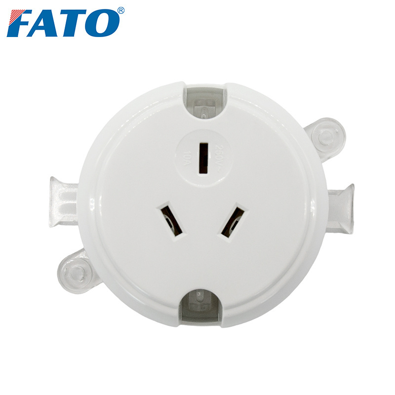 Australian Standard Circular Outlet SAA Approved Lamp Plug Mounted Ceiling Sockets 250V 10A Extension Power Cable