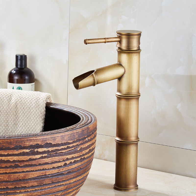 Bamboo Design Brass Hot Bathroom Faucet Basin Mixer Tap