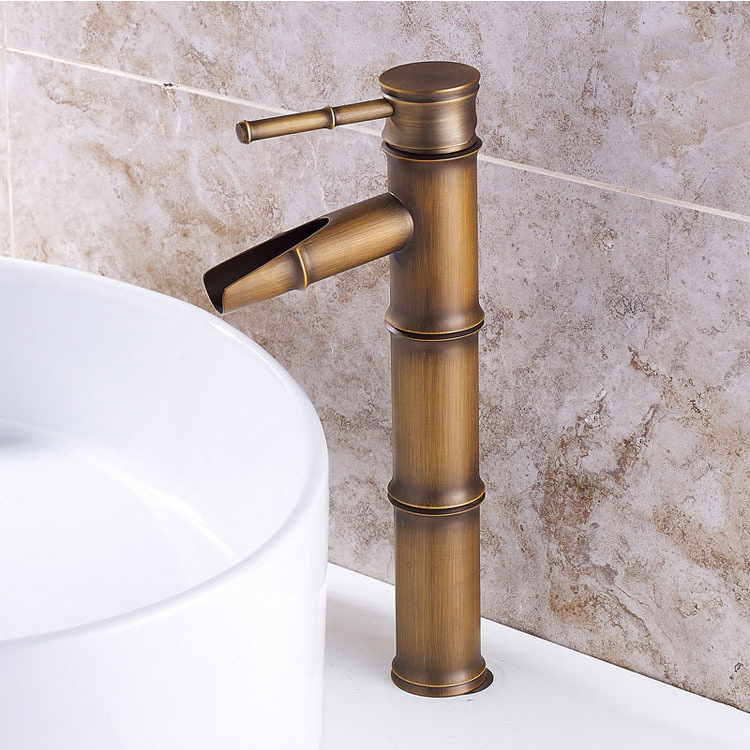 Bamboo Design Brass Hot Bathroom Faucet Basin Mixer Tap