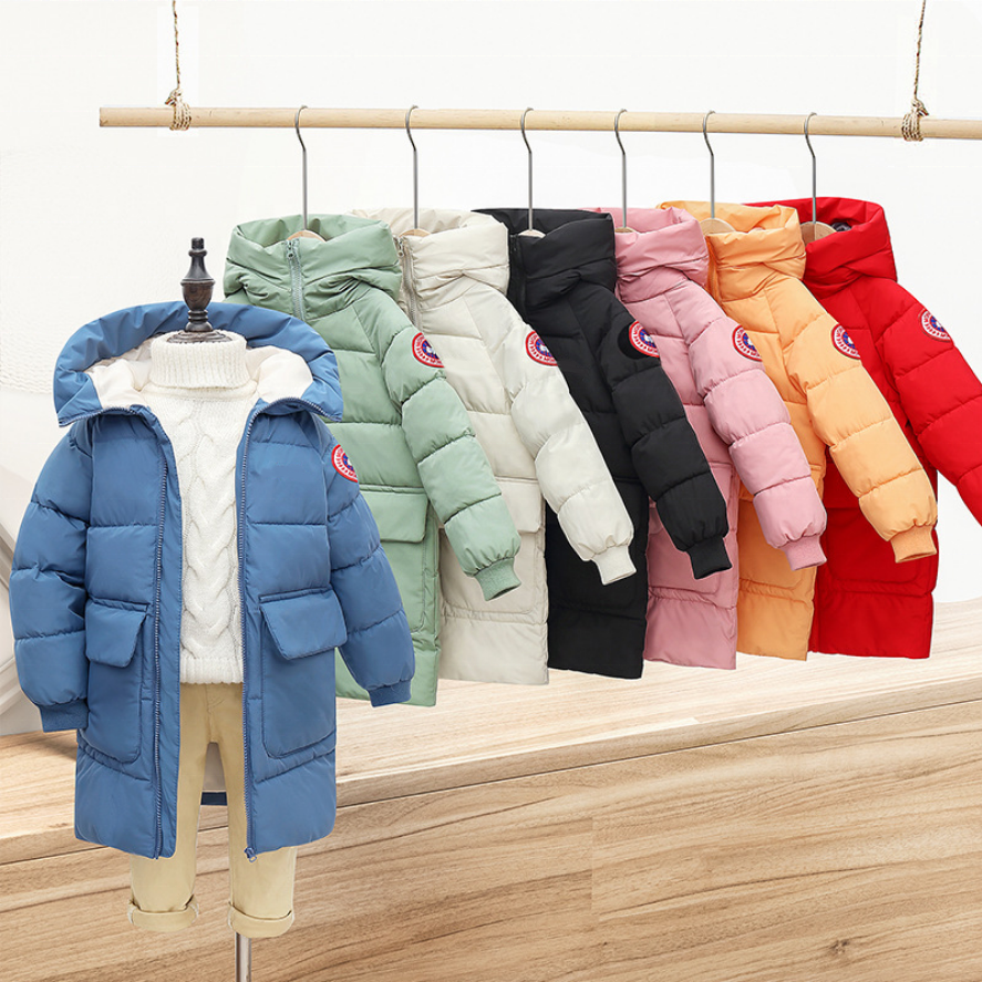 Wholesale Girls Down Coat 2021 Winter Kids Mid-length Children Clothing Boys And Girls Custom Jackets For Kid