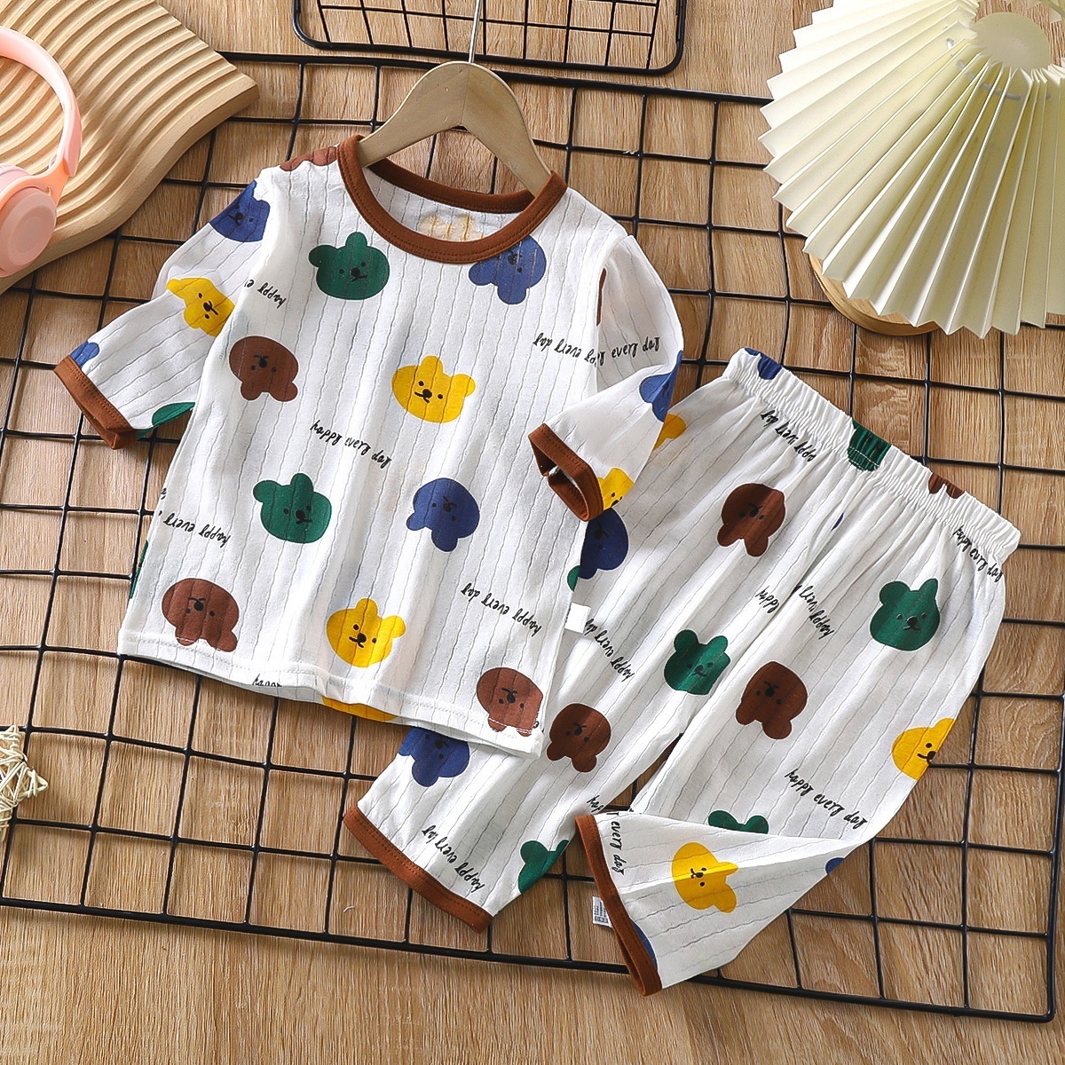 Short Sleeve Children Pajamas Sustainable Pyjamas Cotton Kids Bamboo Sleeper Wear Kids Summer Clothes Kids Shorts Pajamas Set