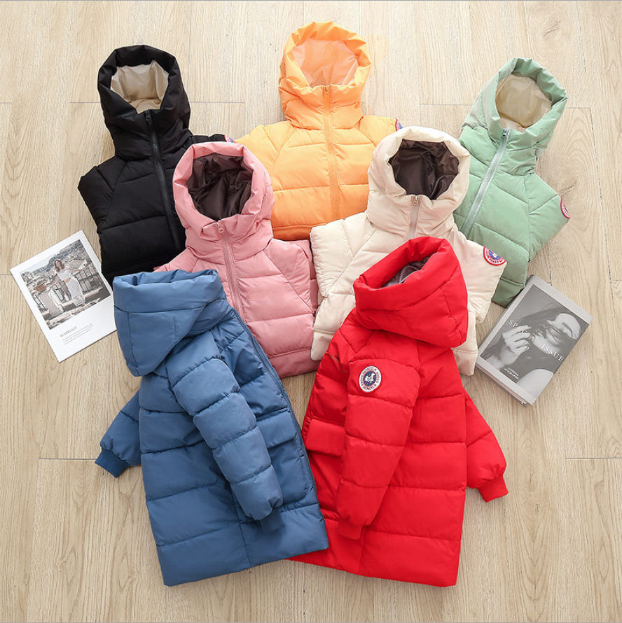 Wholesale Girls Down Coat 2021 Winter Kids Mid-length Children Clothing Boys And Girls Custom Jackets For Kid