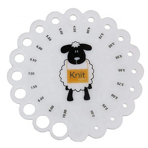 Cute Knitting Needle Gauge Tool Plastic Weaving Circular Needle Measuring Device Sizer Ruler