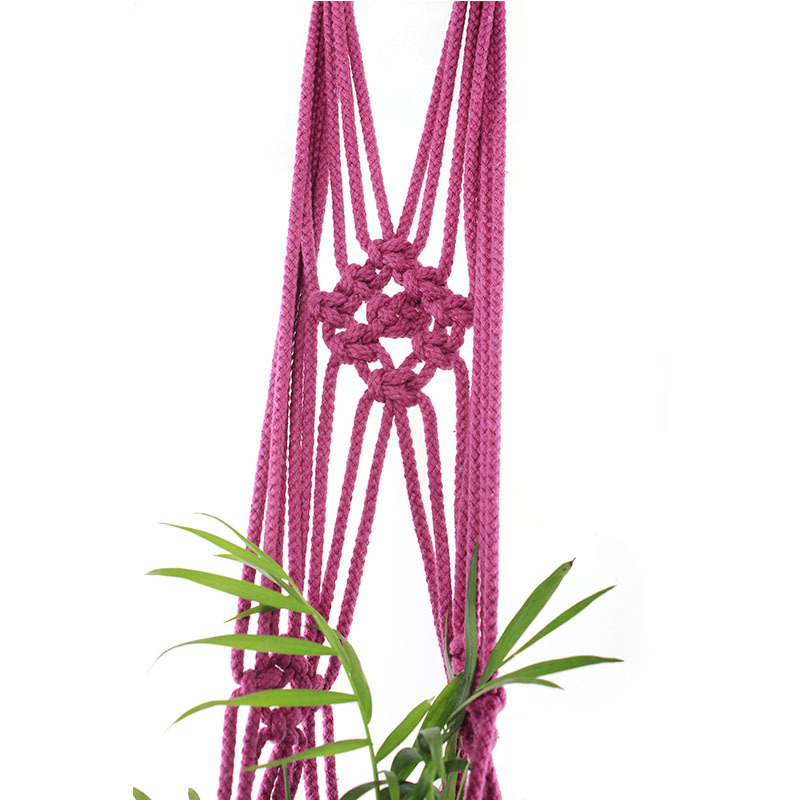 Colorful Hanging Plant Holders Crochet Macrame Plant Hangers Flower Pot Holder with Hooks Boho Home Decor Cotton Rope Net Pocket