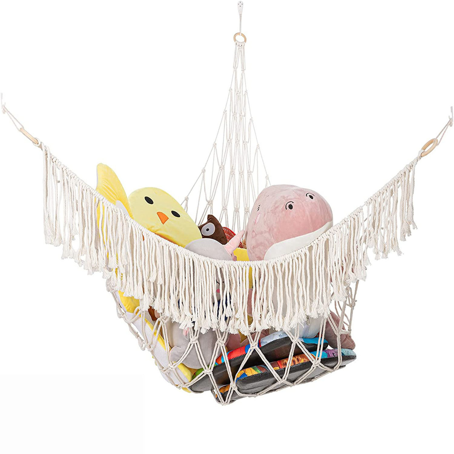 Toy Hammock Play Room Bedroom Net Holder Storage Hammock Hanging Net Bag Corner Plush Toys Toy Hammock