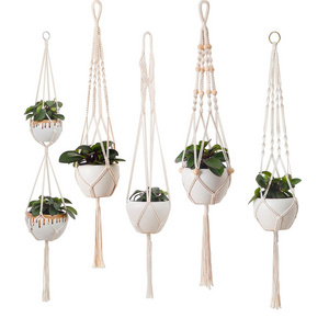 Handmade Wall Hangings Planters Flower Pot Holder Cotton Rope Basket Macrame Plant Hanger