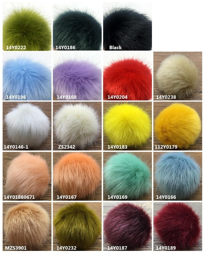 Winter Hats Pom Poms Knitting Hats Keychain DIY Craft Accessory Pompom Ball Faux Fur Pompom Faux Rabbit Fur