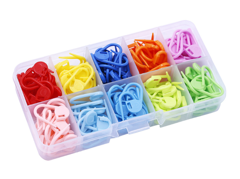 120PC Per Box Mix Colors Stitch Counter Needle Clip Crochet Pin Set with Plastic Case Knitting Stitch Markers