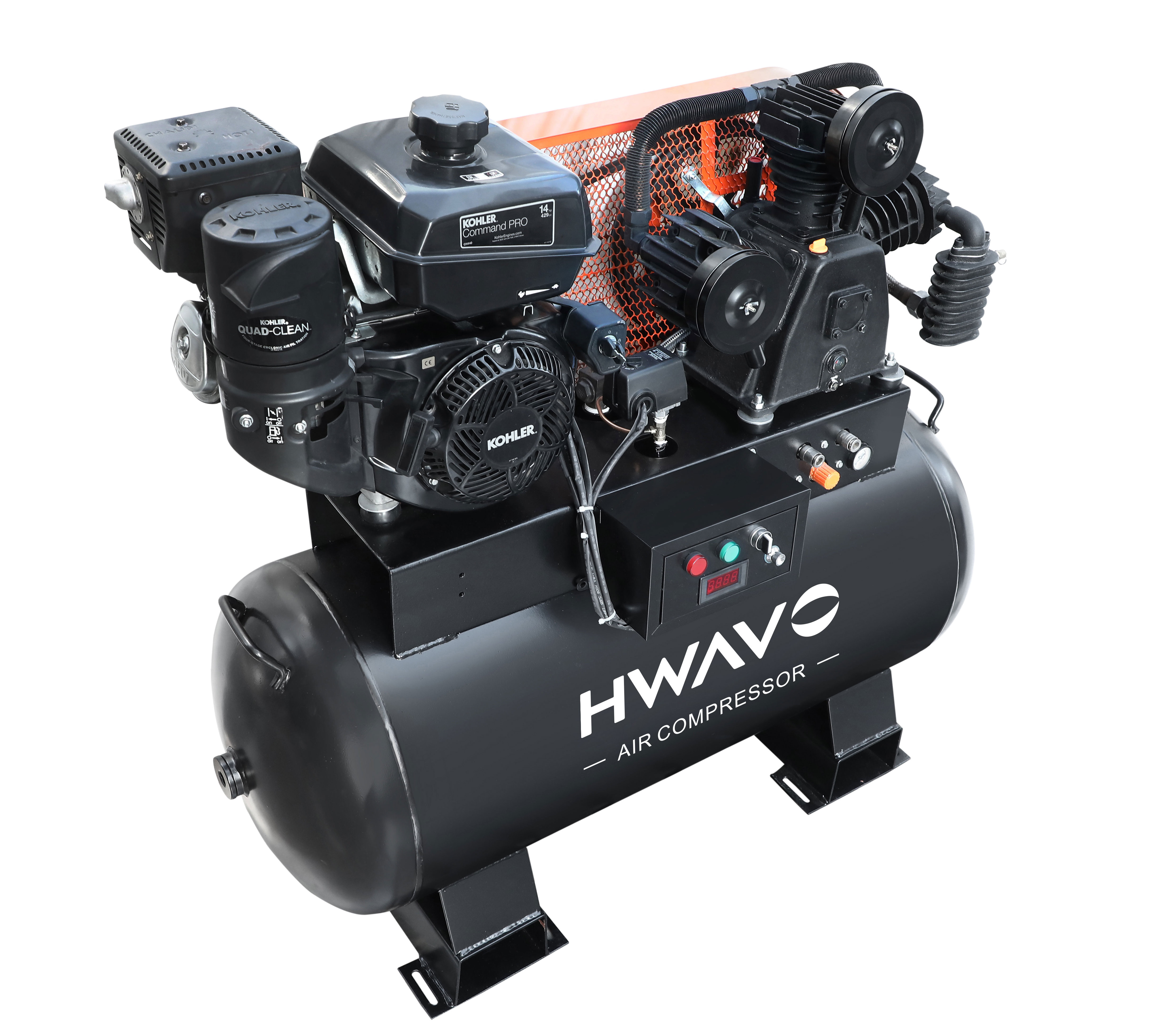 Competitive Price 10HP 15HP Petrol Gasoline Engine 230L 60 Gallon 150psi 180psi  Industrial Mining  Piston air compressor