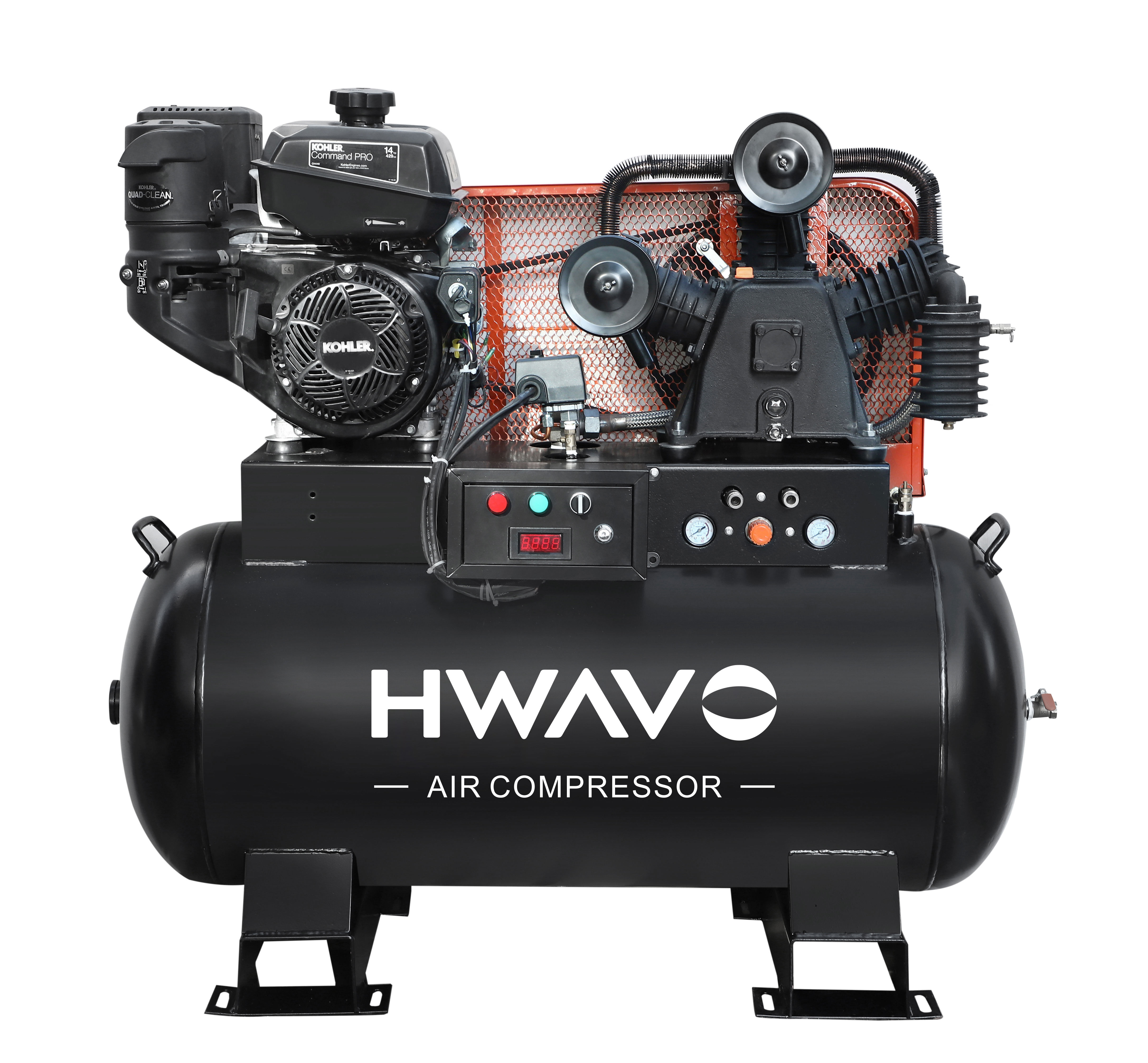 Competitive Price 10HP 15HP Petrol Gasoline Engine 230L 60 Gallon 150psi 180psi  Industrial Mining  Piston air compressor