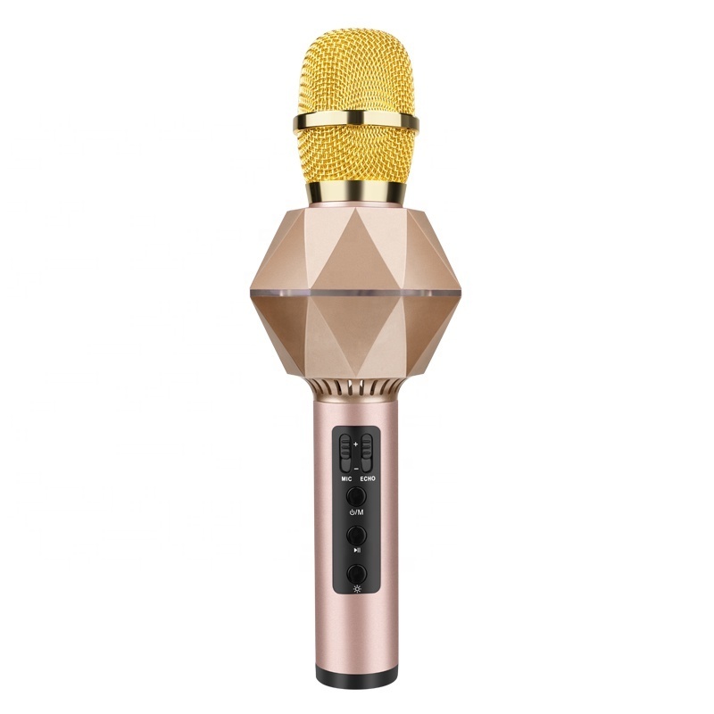 Patent Diamond Design  Fashion Microphone Speaker with Wireless Handheld Karaoke Microphone