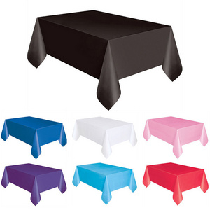 Rectangle Tablecloth Disposable Plastic Table Covers Pure ColorsWipe Clean Party Table Cloth Covers