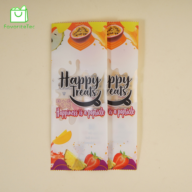 Customized Back Side Seal Bag Popsicle Packaging Bag Frozen Ice Cream Popsicle Plastic Bag