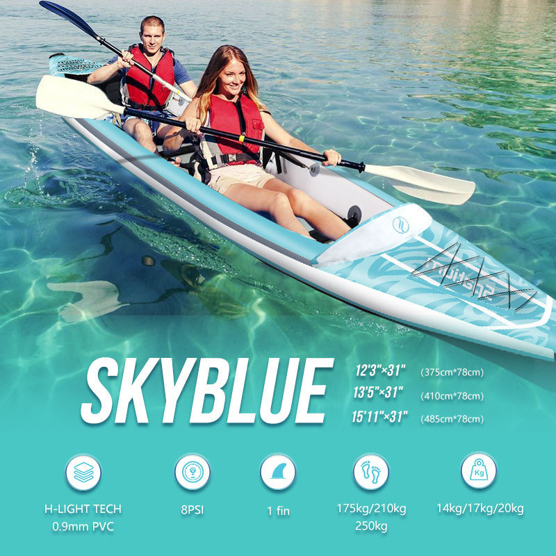 Favorite New arrival inflatable drop stitch kayak 2 person Anti-leakage of three chambers for sale