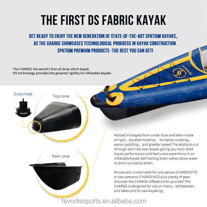 Professional kayak Factory Drop Stitch Inflatable ocean Fishing Kayak Canoe rowing boat for sale