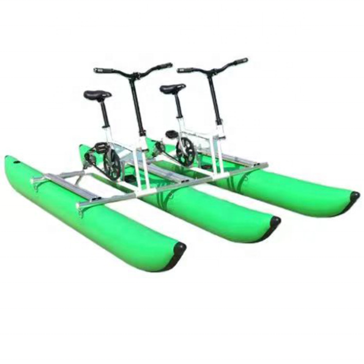 2024 New arrival double inflatable Tandem bicycle  floating water bike pedal boat with propeller for two person