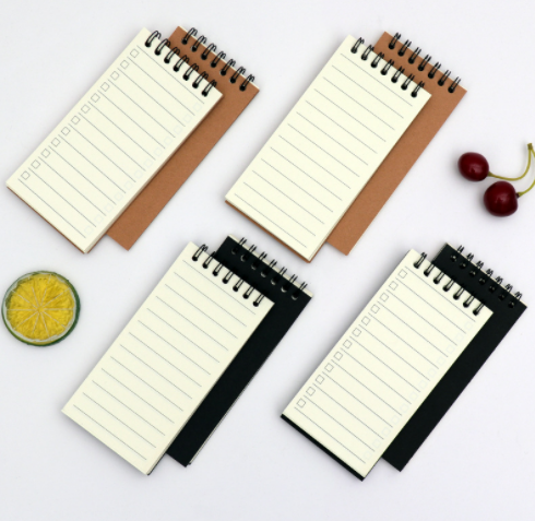 Small MOQ Recycled Kraft Pocket Size Mini Notepad Hand Notebook Spiral Notepad