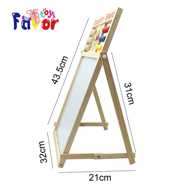 Promotion wooden double-sided magnetic drawing board writing board for kids