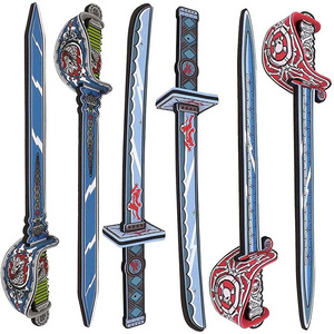 Samurai Warrior And Pirate Foam Swords Foam 6 Pack Large Toy Set For Kids.