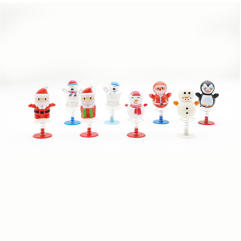 Kids Party Bag Fillers Accessories Party Decoration 6pcs Santa Snowman Bear Jumping Popper Pop Up Toys Christmas Jump Up Toys