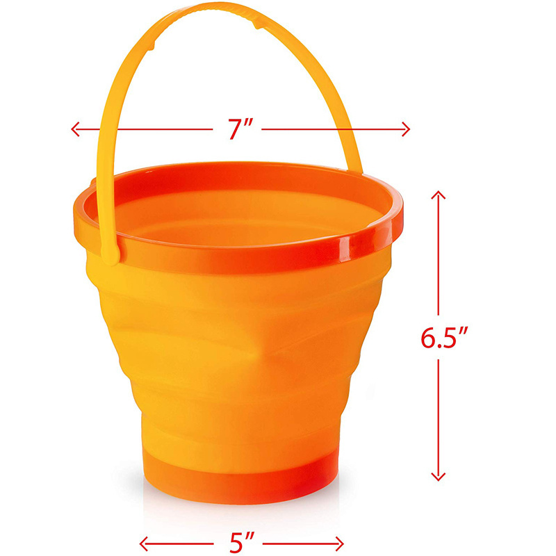 Foldable Pail Bucket Collapsible Buckets Multi Purpose For Beach, Camping Gear Water And Food Jug, Dog Bowl And Fishing Tub