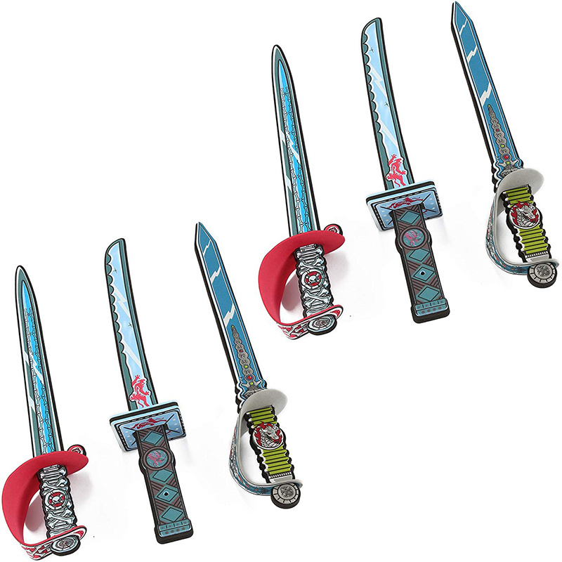 Samurai Warrior And Pirate Foam Swords Foam 6 Pack Large Toy Set For Kids.