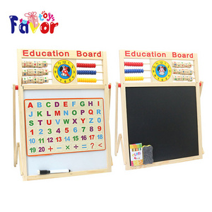 Promotion wooden double-sided magnetic drawing board writing board for kids