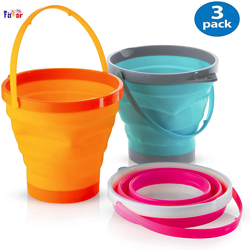 Foldable Pail Bucket Collapsible Buckets Multi Purpose For Beach, Camping Gear Water And Food Jug, Dog Bowl And Fishing Tub