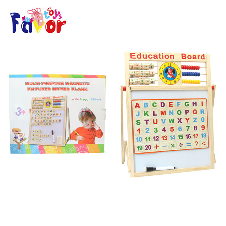 Promotion wooden double-sided magnetic drawing board writing board for kids