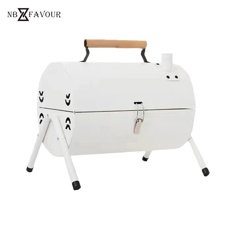 Double Sided Barbecue Tabletop Portable Charcoal barbecue grill outdoor With Cover Chimney For Camping Backyard Cooking