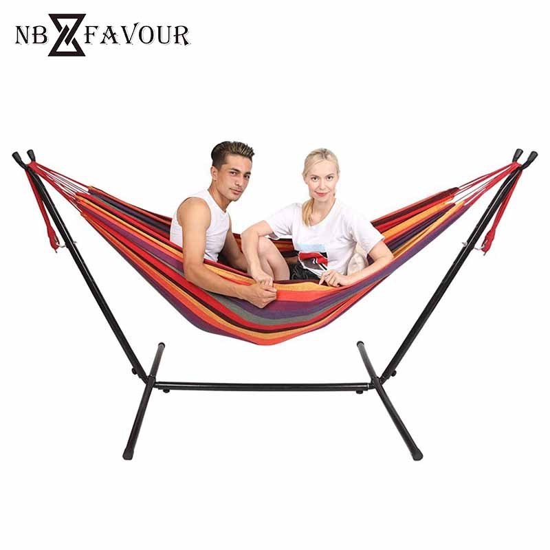 NB-FAVOUR Outdoor Double Camping Hammock Camping Swing Thick Canvas hammock tent for Garden Sports Home Travel