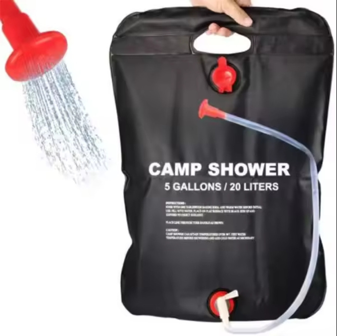 Outdoor 20L Portable camping shower 5 gallons Heating Pipe Bag Solar Water Heater Outdoor Other Camping gear