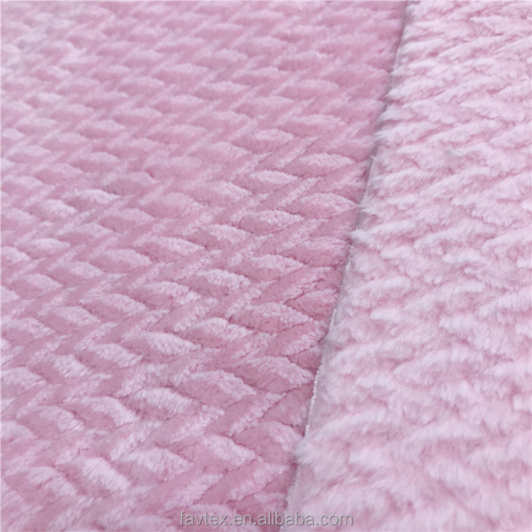 Supersoft Cation Jacquard Flannel Cuddle fleece plush fabric  For Pajama