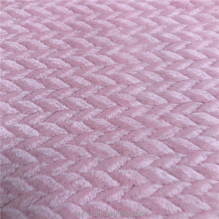 Supersoft Cation Jacquard Flannel Cuddle fleece plush fabric  For Pajama