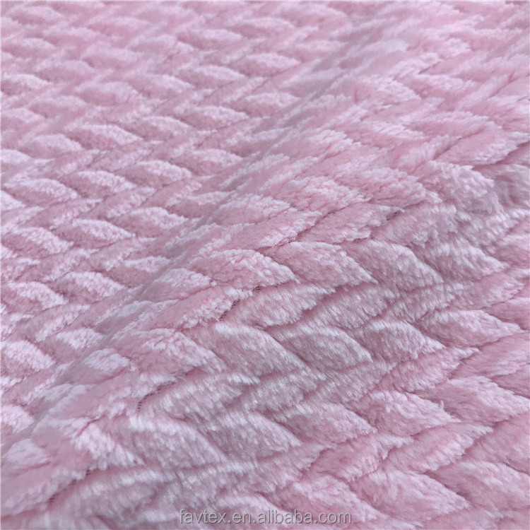 Supersoft Cation Jacquard Flannel Cuddle fleece plush fabric  For Pajama