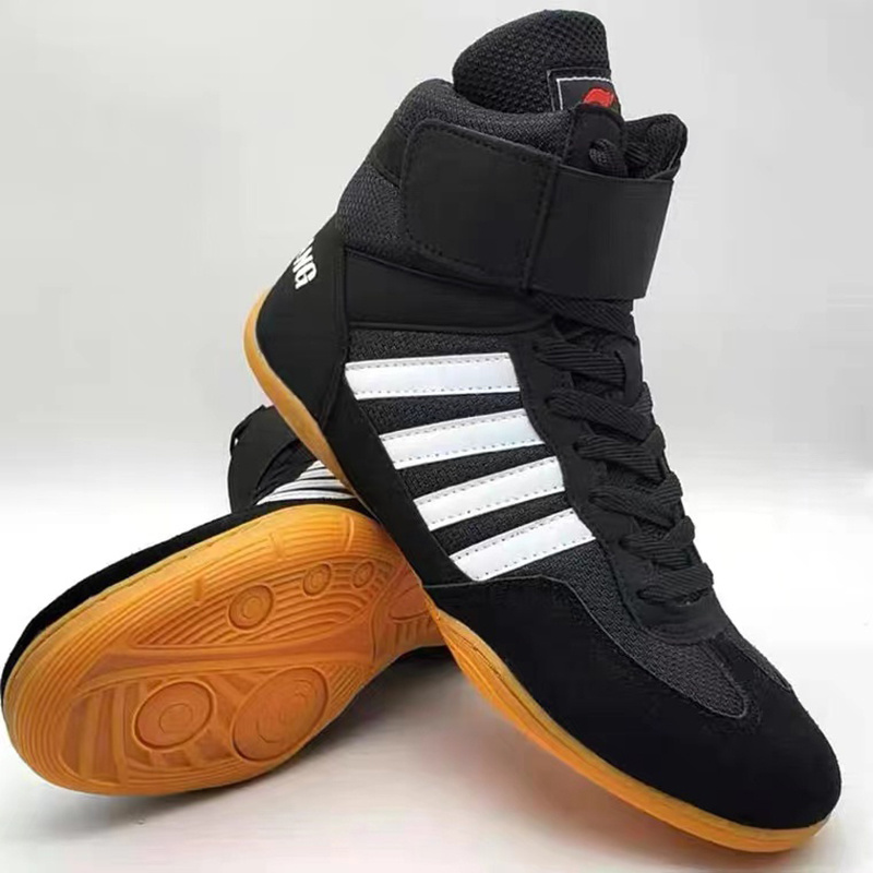 Hot Sale Factory Made Professional Custom Breathable Boxing Shoes High-top Wrestling shoes