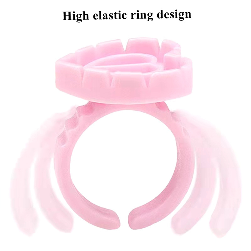 100 Pcs Heart Shape Glue Rings For Eyelash Extensions White Pink Blue Lash Glue Rings Wholesale