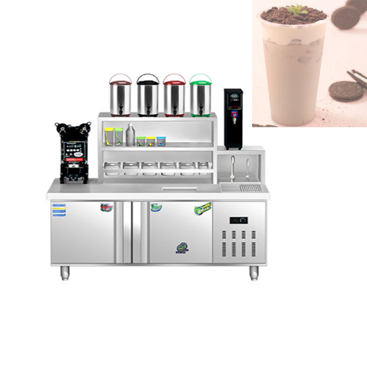 Design Commercial Milk Tea Shop Counter Display Bar Counter Bubble Tea Equipment Sink With Faucet Water Bar Worktop Counter