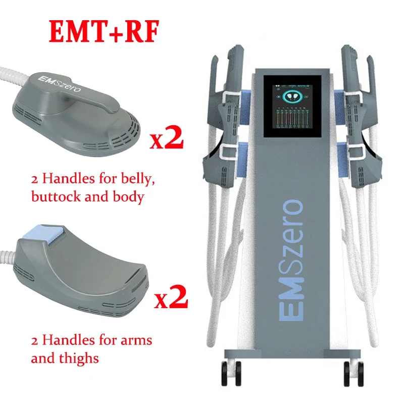 Professional High Intensity Focused Electromagnetic 4 Handles Rf Ems Muscle Stimulator Shaping Cellulite Reduction Machine