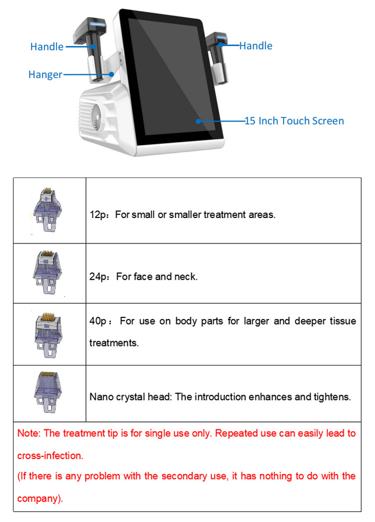 Portable face lifting morpheus 8 fractional machine rf microneedle fractional rf microneeding machine professional