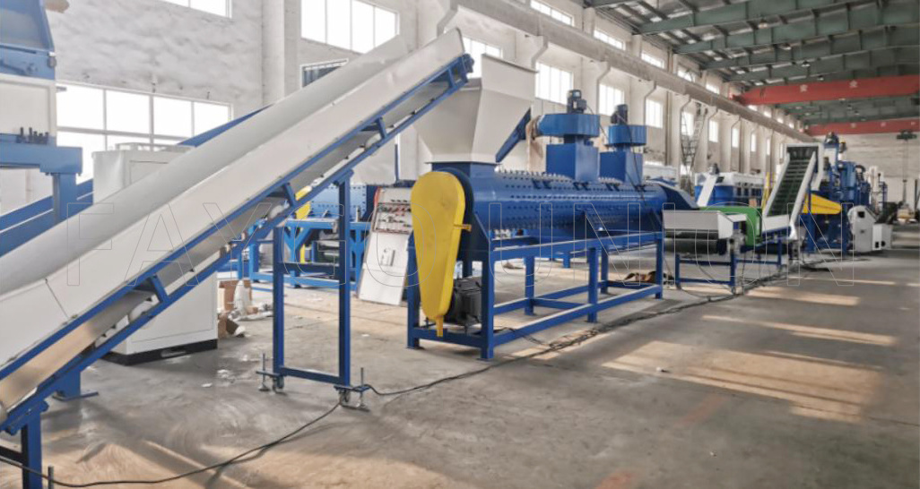 FAYGO UNION Jiangsu 1000kg/h PET PE Plastic Bottle Washing Granulating Line Recycling Machine for sale