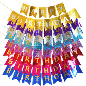 Happy Birthday Banner Custom Color Aluminum Foil Balloon Suit Party Decoration Banner