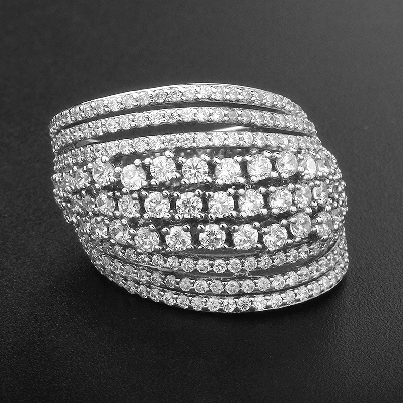 ladies jewellery silver 925 sterling silver rings 5a cubic zirconia stacking round diamond women 18k fine platinum jewelry