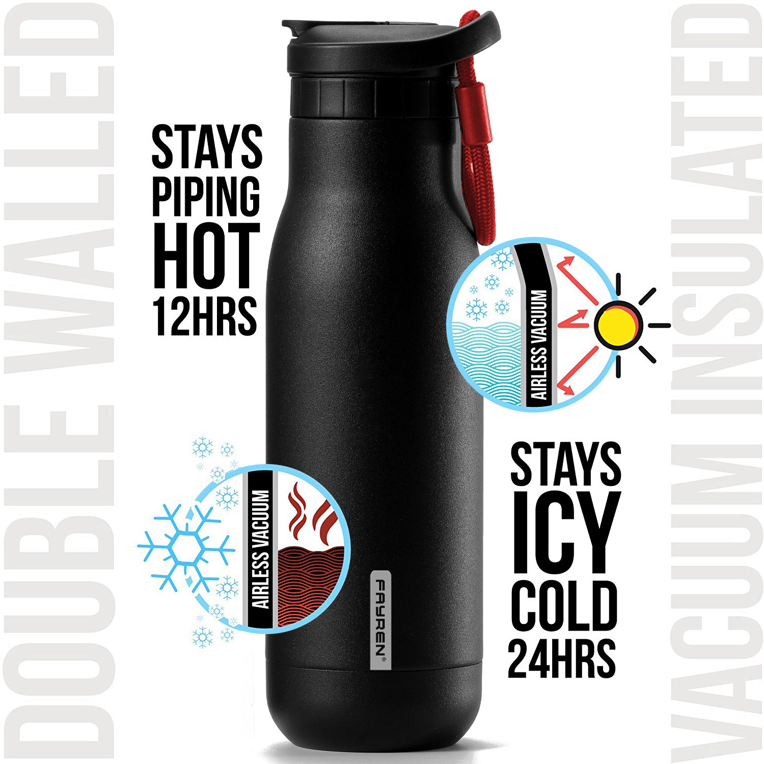 Flask Water  Bottle with Silicone Sleeve And Rope 304 Stainless Steel Mug Sports Outdoor Portable Thermos Cup