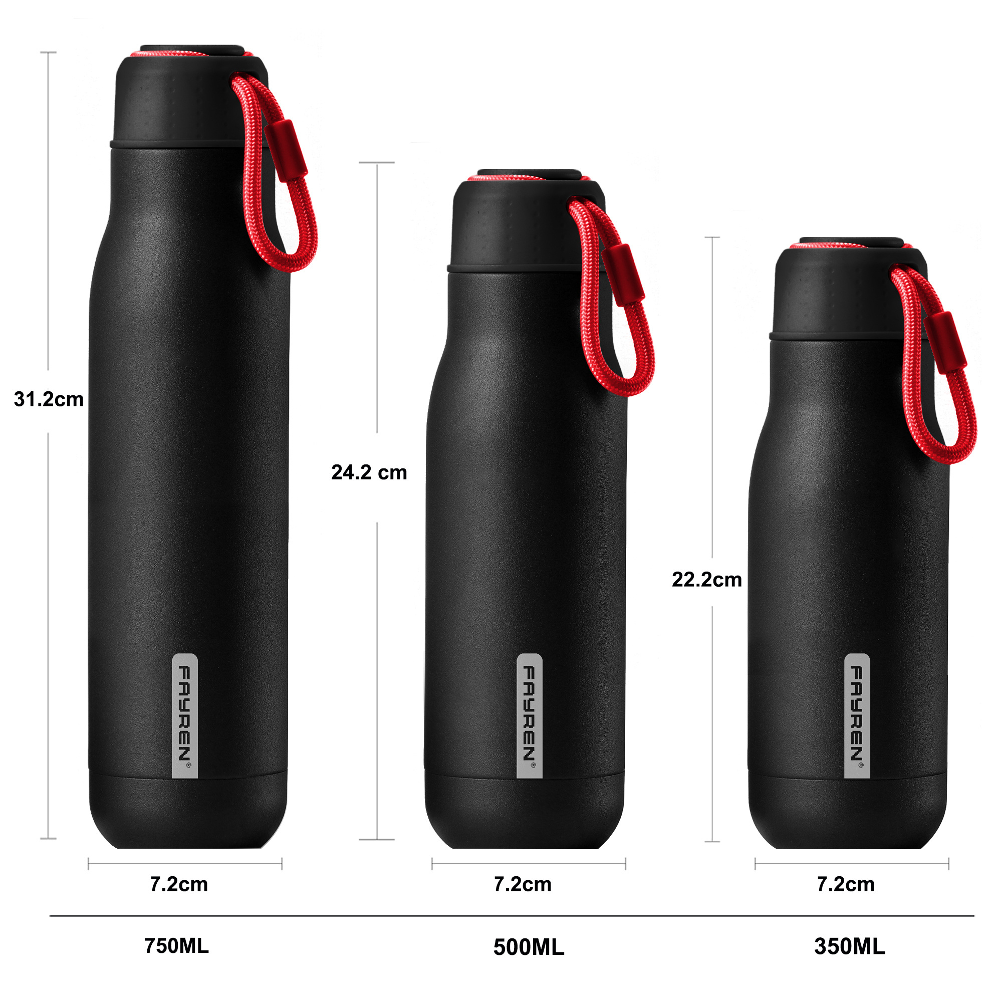 Custom Logo Eco Friendly Bpa Free Vacuum Insulated Double- Wall Stainless Steel Water Bottle With Carrying rope