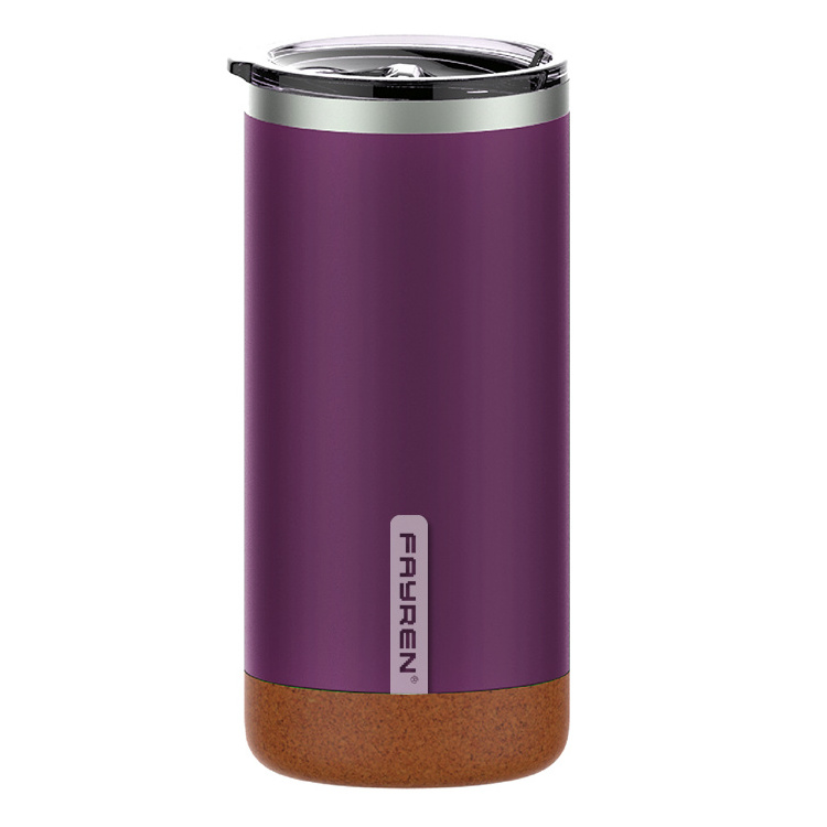 Fayren 16oz Double Wall Stainless Steel Insulated Vacuum Travel Coffee Tumbler Mug with Cork Bottom