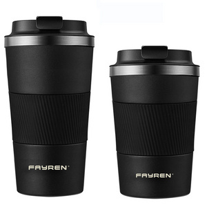 FAYREN 304 stainless steel metal vacuum flask creative business office coffee cup accompanying mug with flip lid