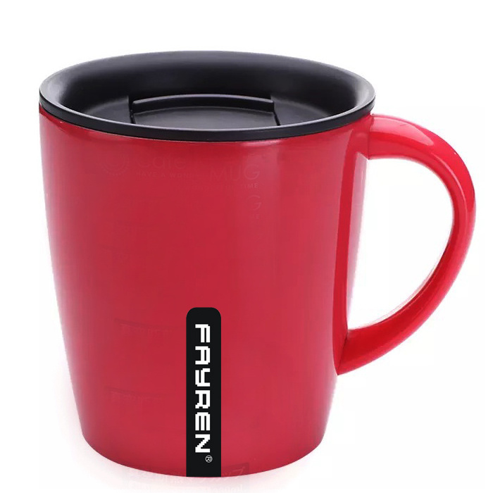 Stainless Steel Coffee Mug with Lid and Handle Lightweight Food Grade Silicone & PP BPA Free