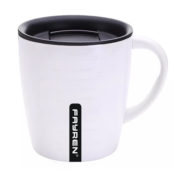 Stainless Steel Coffee Mug with Lid and Handle Lightweight Food Grade Silicone & PP BPA Free