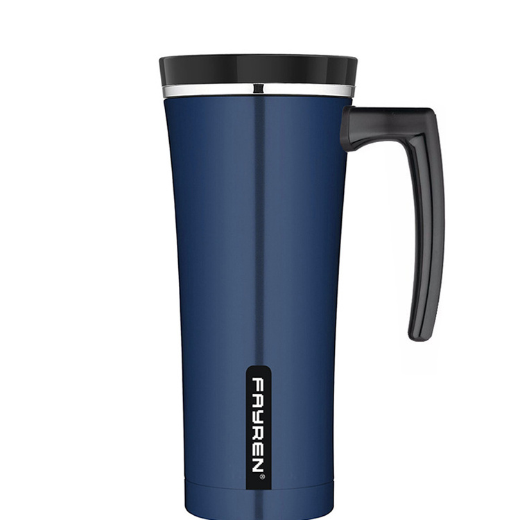 Christmas promotional custom leak proof vacuum thermo double wall 18 8 stainless steel auto coffee mug with handle